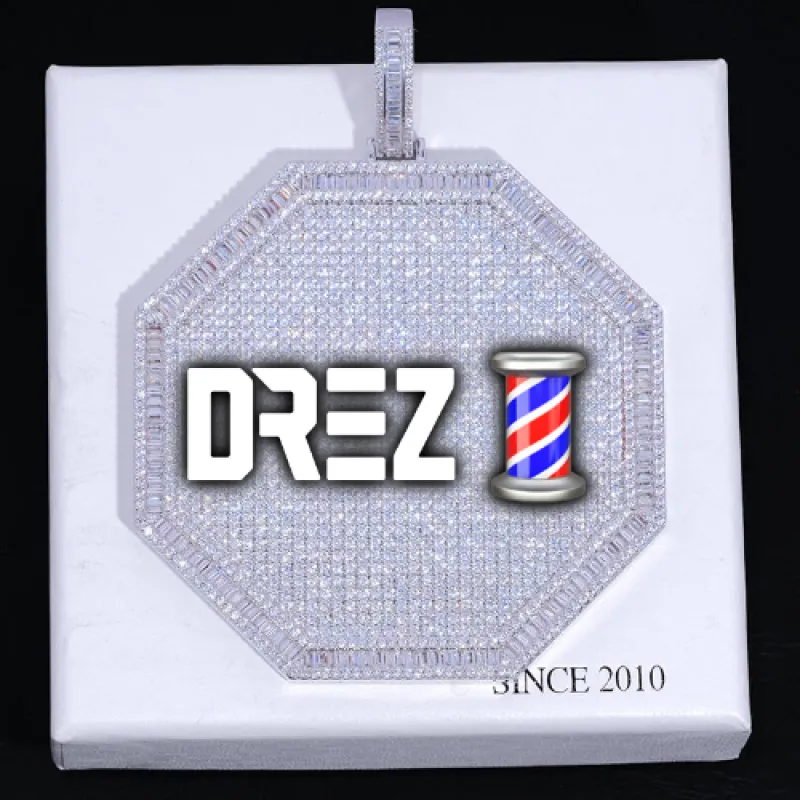 CUSTOM LETTER NECKLACE 3D BIG OCTAGON sold by The GUU Shop