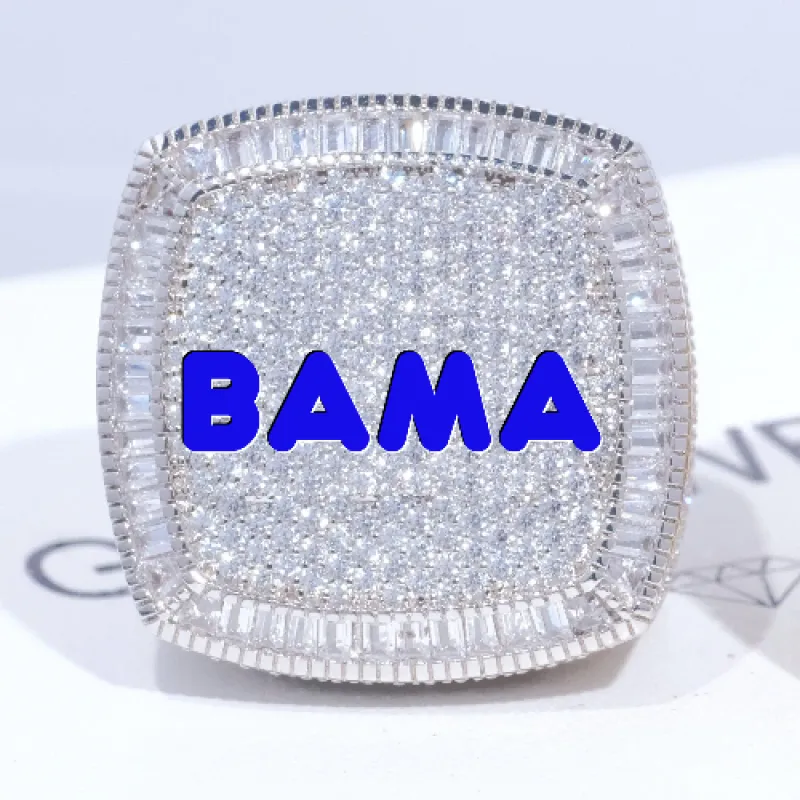 CUSTOM LETTER 3D ICED RING sold by The GUU Shop