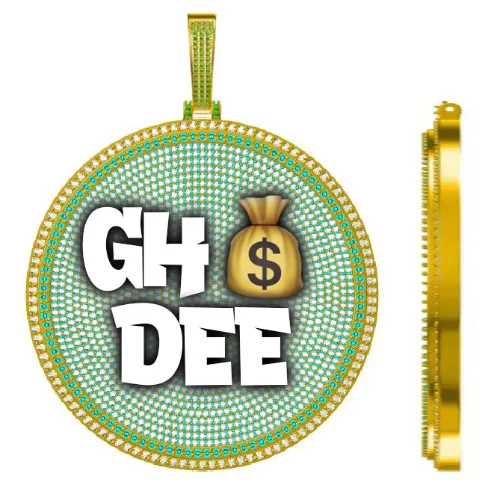 CUSTOM LETTER NECKLACE 3D BIG DISC sold by The GUU Shop