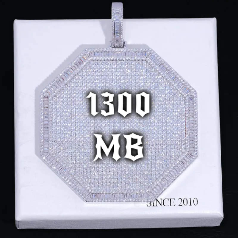 CUSTOM LETTER NECKLACE 3D BIG OCTAGON sold by The GUU Shop