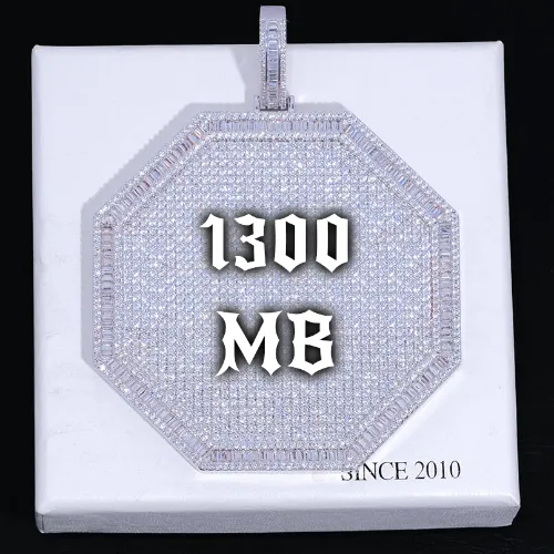 CUSTOM LETTER NECKLACE 3D BIG OCTAGON sold by The GUU Shop