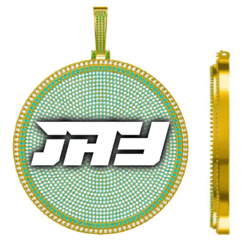 CUSTOM LETTER NECKLACE 3D BIG DISC sold by The GUU Shop