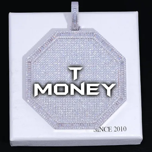 CUSTOM LETTER NECKLACE 3D BIG OCTAGON sold by The GUU Shop