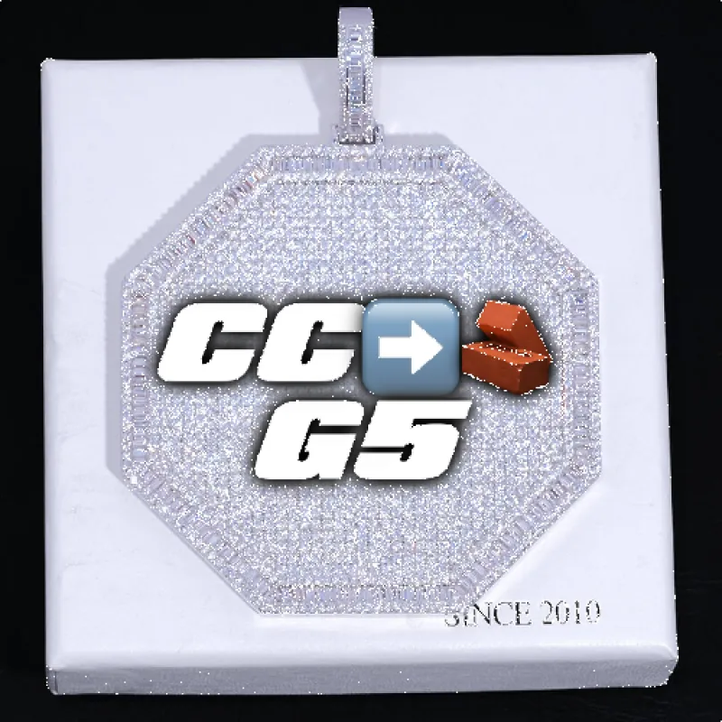 CUSTOM LETTER NECKLACE 3D BIG OCTAGON made by The GUU Shop