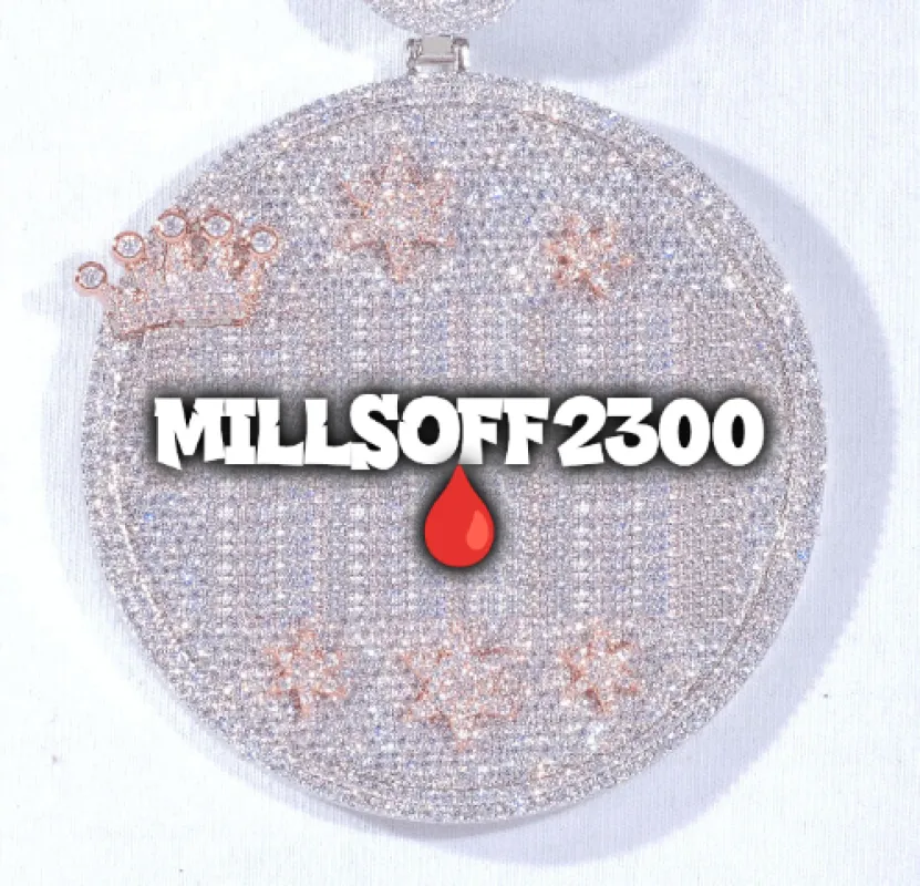 CUSTOM LETTER NECKLACE 3D BIG CROWN DISC sold by The GUU Shop