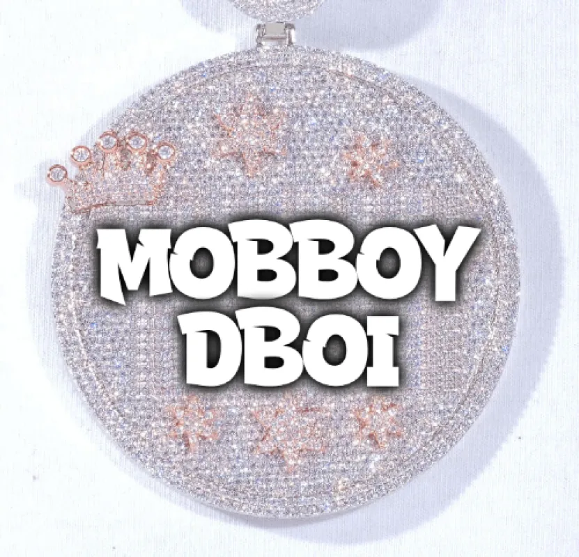 CUSTOM LETTER NECKLACE 3D BIG CROWN DISC sold by The GUU Shop