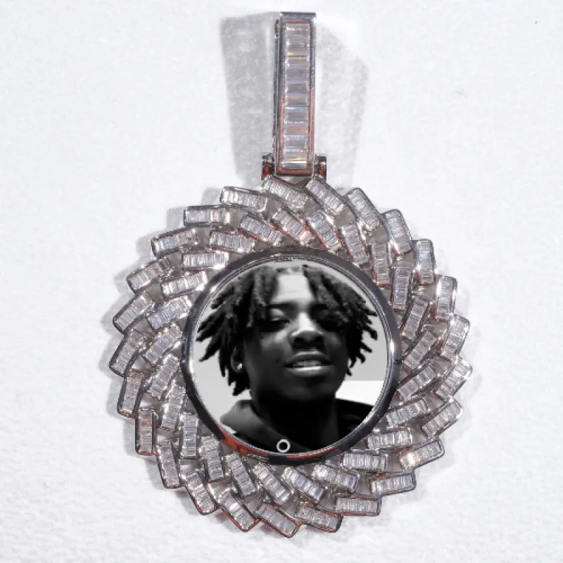 Large 3D Baguette Custom Picture Pendant sold by The GUU Shop