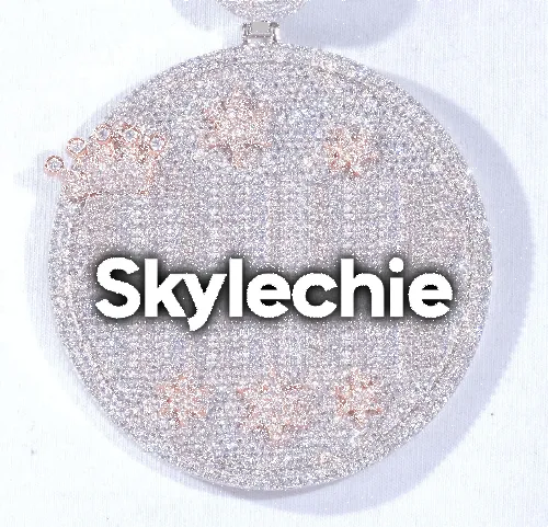 CUSTOM LETTER NECKLACE 3D BIG CROWN DISC sold by The GUU Shop