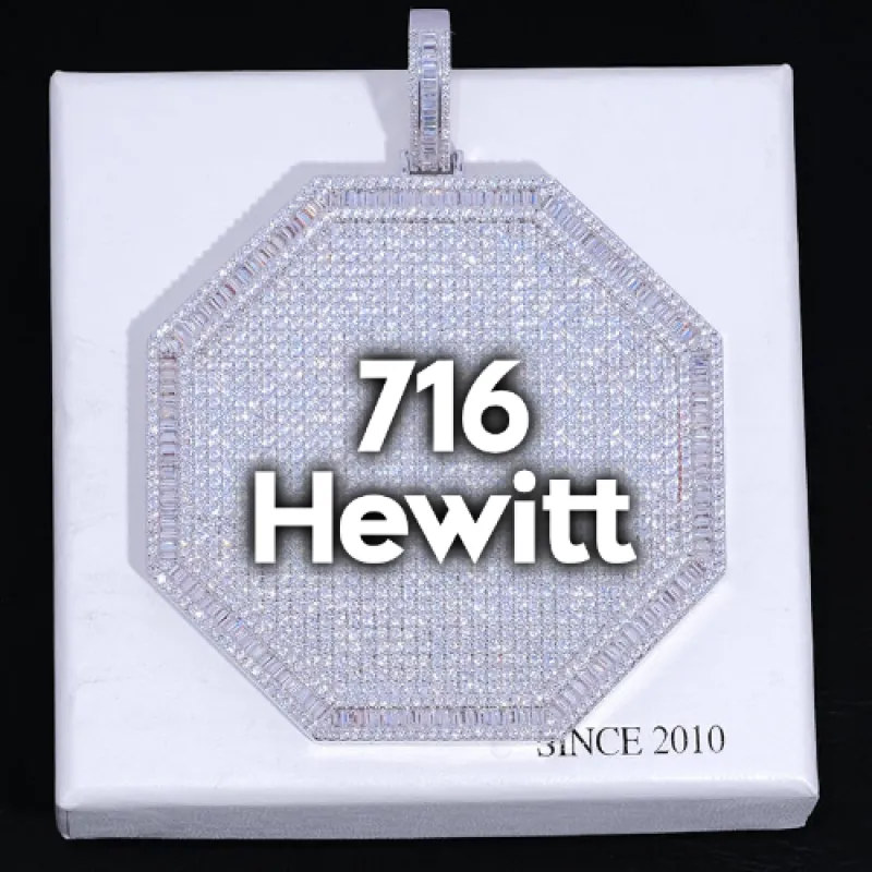 CUSTOM LETTER NECKLACE 3D BIG OCTAGON sold by The GUU Shop