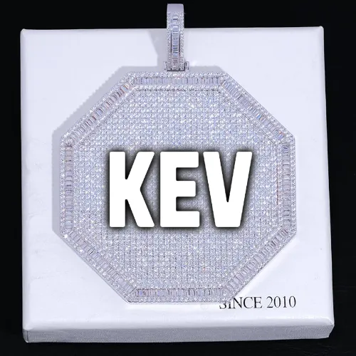 CUSTOM LETTER NECKLACE 3D BIG OCTAGON sold by The GUU Shop