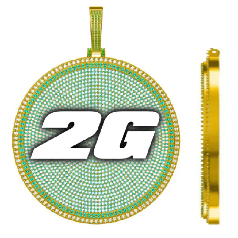 CUSTOM LETTER NECKLACE 3D BIG DISC sold by The GUU Shop