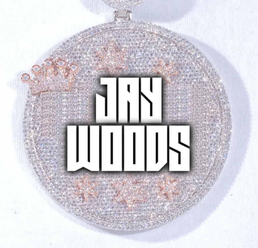 CUSTOM LETTER NECKLACE 3D BIG CROWN DISC made by The GUU Shop