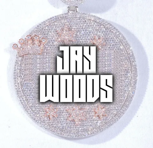 CUSTOM LETTER NECKLACE 3D BIG CROWN DISC sold by The GUU Shop