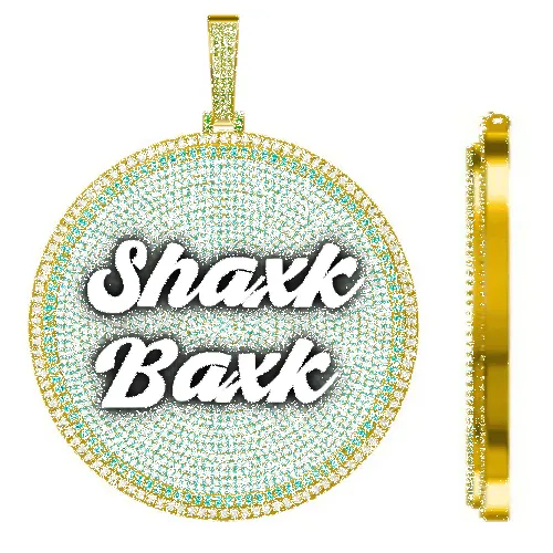 CUSTOM LETTER NECKLACE 3D BIG DISC sold by The GUU Shop