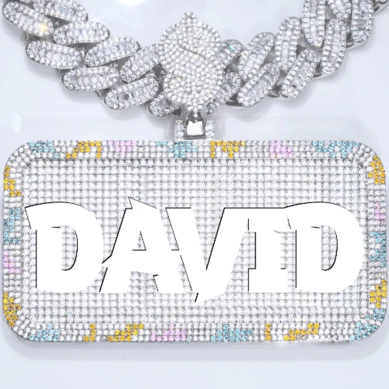 CUSTOM LETTER NECKLACE 3D COLORFUL SQUARE made by The GUU Shop