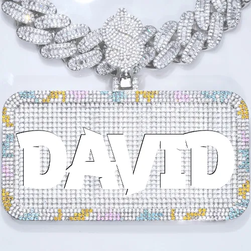 CUSTOM LETTER NECKLACE 3D COLORFUL SQUARE sold by The GUU Shop