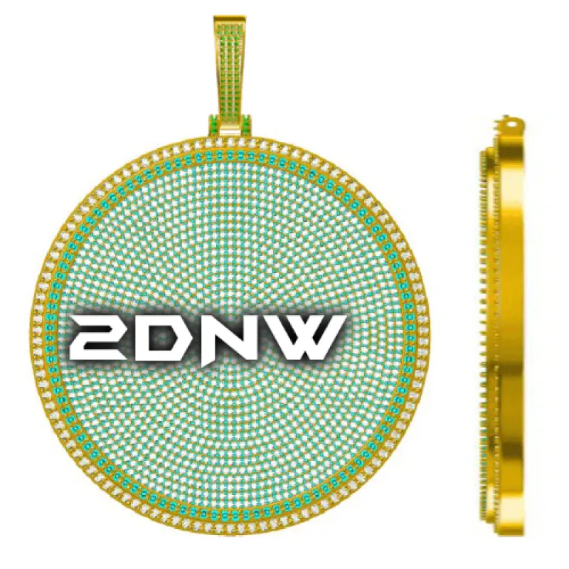 CUSTOM LETTER NECKLACE 3D BIG DISC made by The GUU Shop