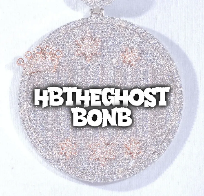 CUSTOM LETTER NECKLACE 3D BIG CROWN DISC sold by The GUU Shop