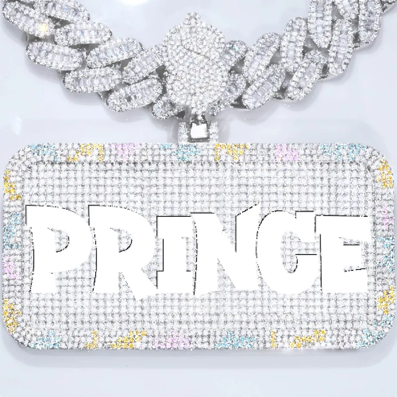 CUSTOM LETTER NECKLACE 3D COLORFUL SQUARE sold by The GUU Shop