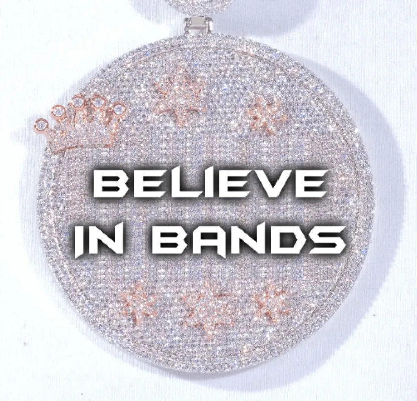 CUSTOM LETTER NECKLACE 3D BIG CROWN DISC sold by The GUU Shop