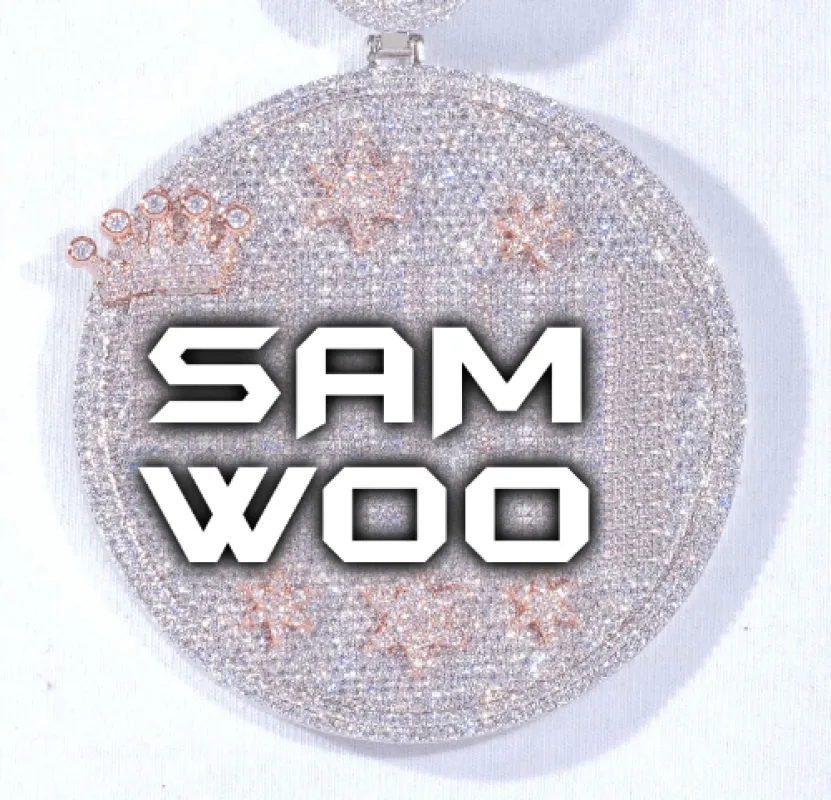 CUSTOM LETTER NECKLACE 3D BIG CROWN DISC sold by The GUU Shop