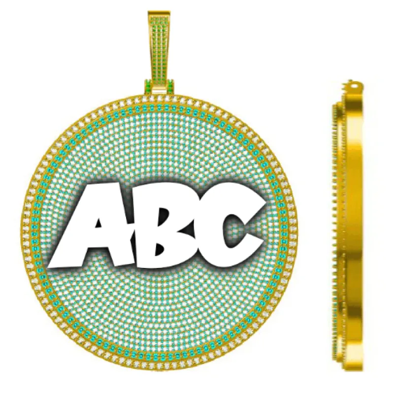 CUSTOM LETTER NECKLACE 3D BIG DISC sold by The GUU Shop