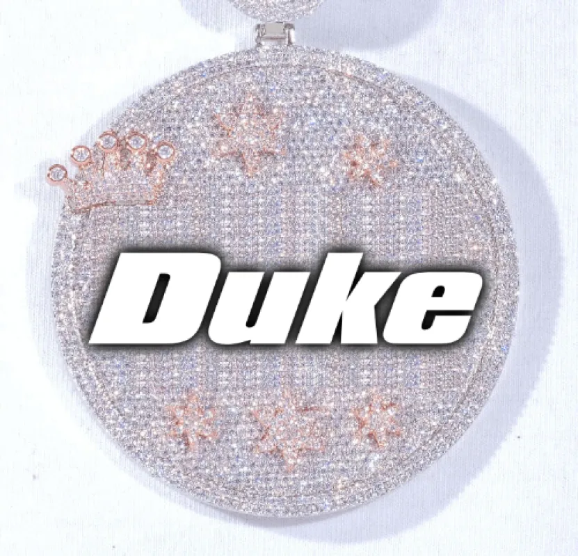 CUSTOM LETTER NECKLACE 3D BIG CROWN DISC sold by The GUU Shop