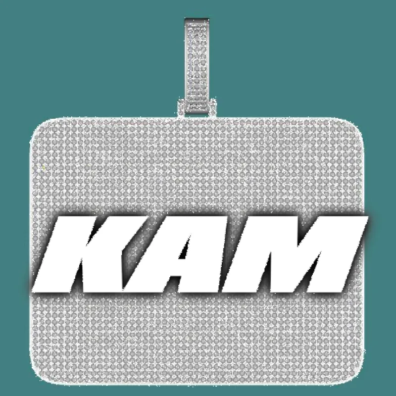 CUSTOM LETTER NECKLACE 3D BIG SQUARE sold by The GUU Shop