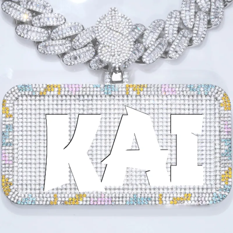 CUSTOM LETTER NECKLACE 3D COLORFUL SQUARE sold by The GUU Shop