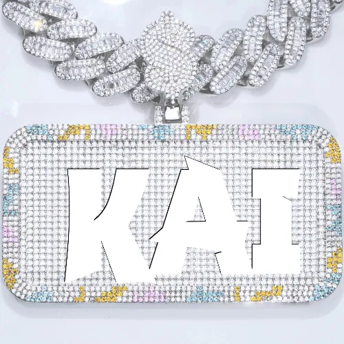 CUSTOM LETTER NECKLACE 3D COLORFUL SQUARE sold by The GUU Shop