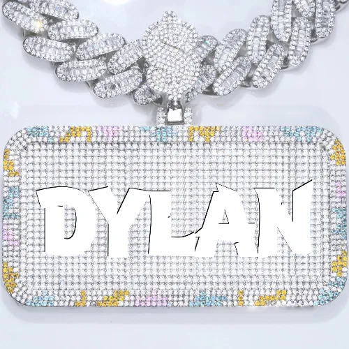 CUSTOM LETTER NECKLACE 3D COLORFUL SQUARE sold by The GUU Shop