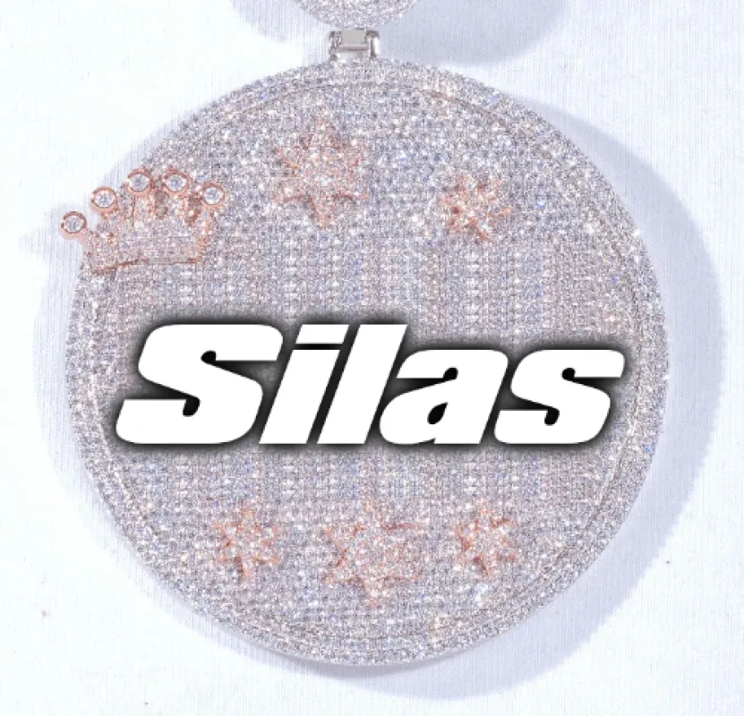 CUSTOM LETTER NECKLACE 3D BIG CROWN DISC sold by The GUU Shop