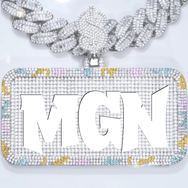 CUSTOM LETTER NECKLACE 3D COLORFUL SQUARE sold by The GUU Shop