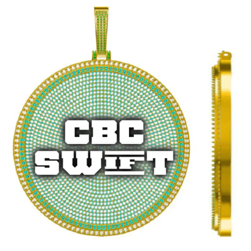 CUSTOM LETTER NECKLACE 3D BIG DISC sold by The GUU Shop