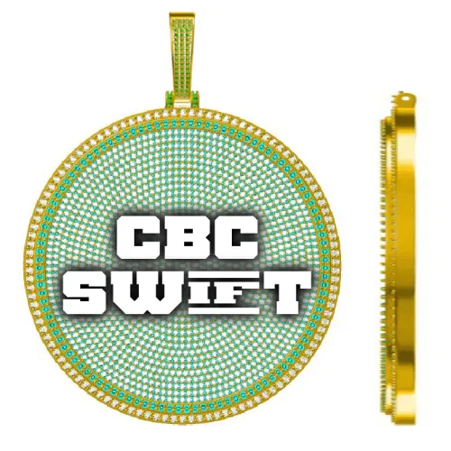 CUSTOM LETTER NECKLACE 3D BIG DISC sold by The GUU Shop