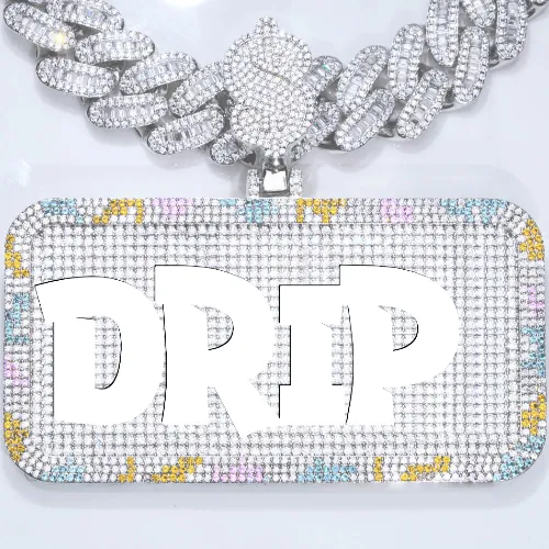 CUSTOM LETTER NECKLACE 3D COLORFUL SQUARE sold by The GUU Shop