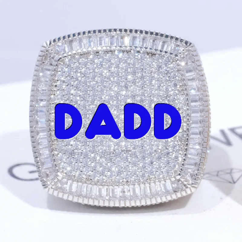 CUSTOM LETTER 3D ICED RING sold by The GUU Shop