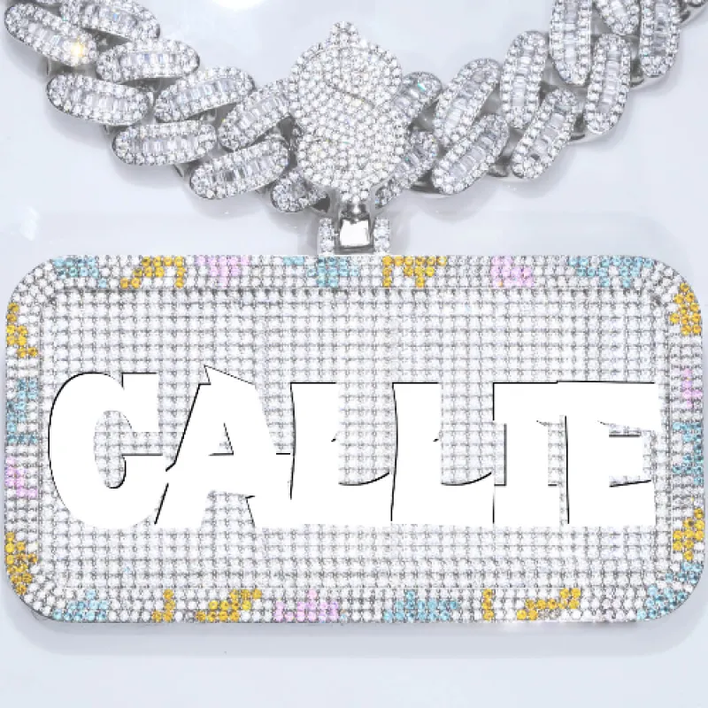 CUSTOM LETTER NECKLACE 3D COLORFUL SQUARE sold by The GUU Shop