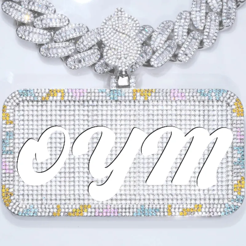 CUSTOM LETTER NECKLACE 3D COLORFUL SQUARE sold by The GUU Shop