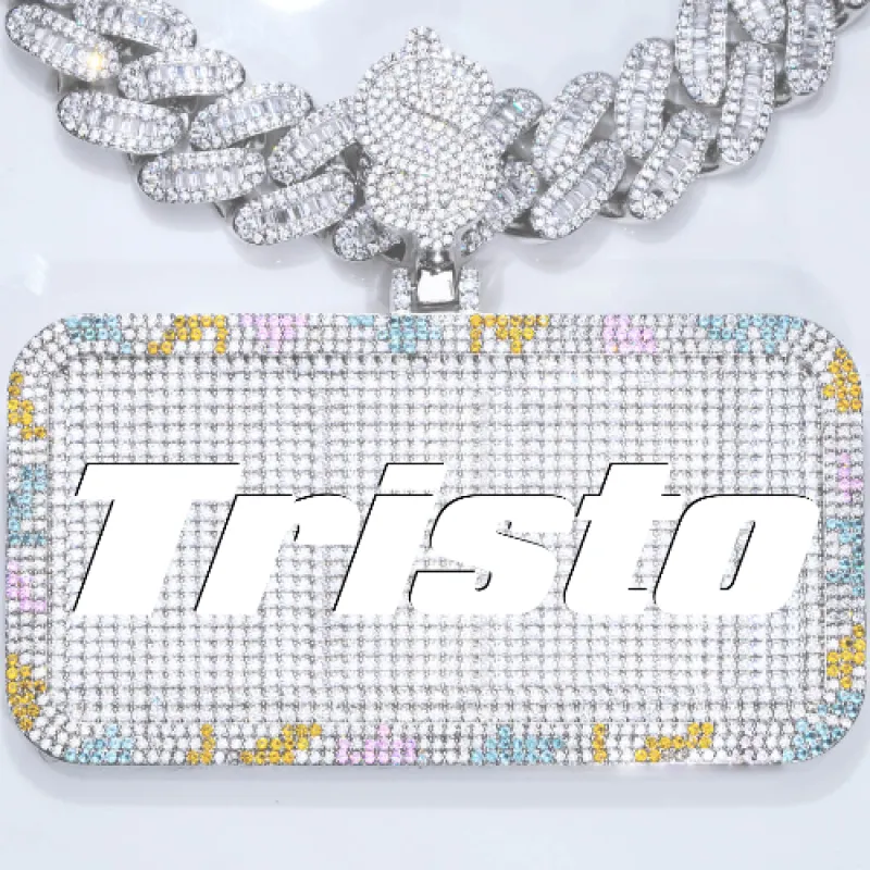 CUSTOM LETTER NECKLACE 3D COLORFUL SQUARE sold by The GUU Shop