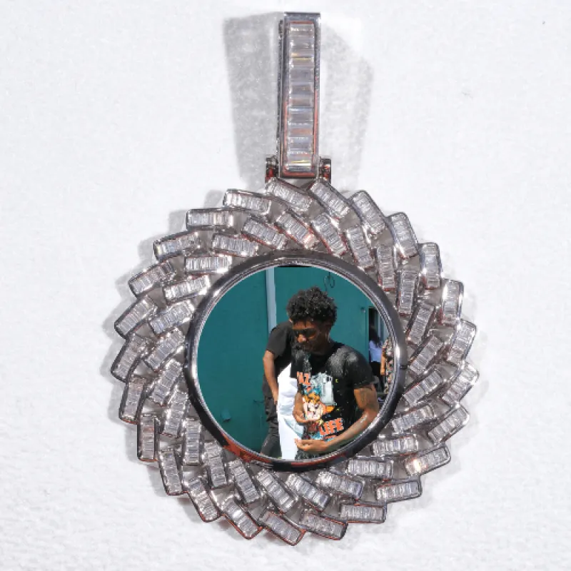 Large 3D Baguette Custom Picture Pendant sold by The GUU Shop