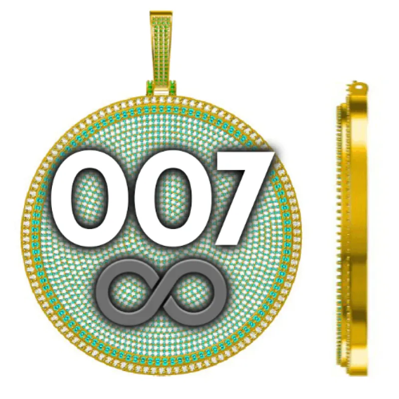 CUSTOM LETTER NECKLACE 3D BIG DISC sold by The GUU Shop