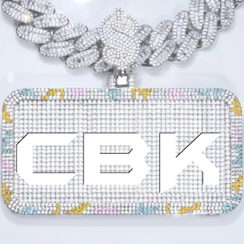 CUSTOM LETTER NECKLACE 3D COLORFUL SQUARE sold by The GUU Shop