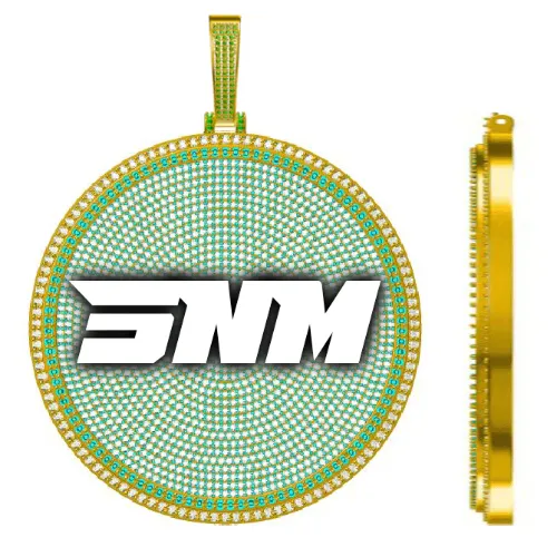 CUSTOM LETTER NECKLACE 3D BIG DISC sold by The GUU Shop