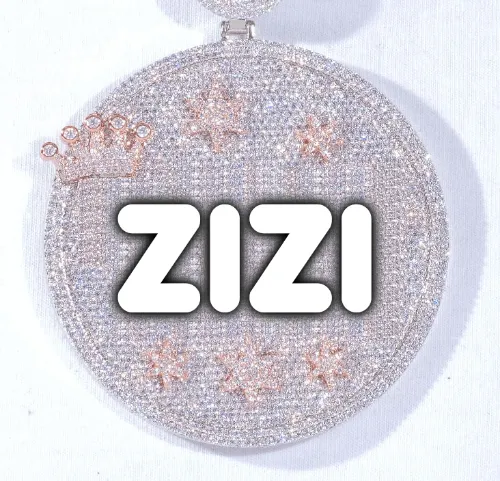 CUSTOM LETTER NECKLACE 3D BIG CROWN DISC sold by The GUU Shop