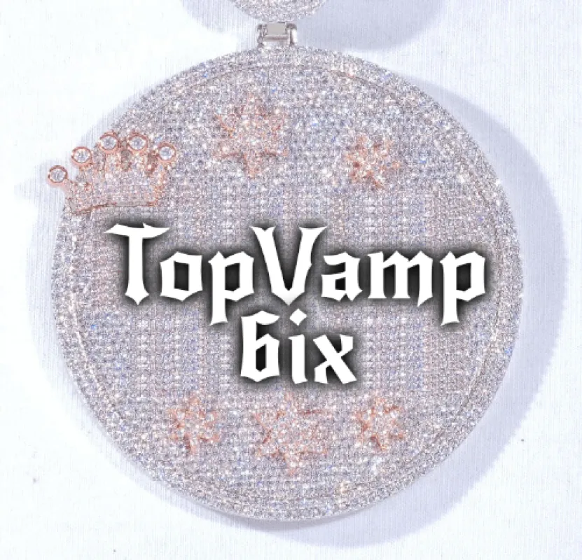 CUSTOM LETTER NECKLACE 3D BIG CROWN DISC sold by The GUU Shop