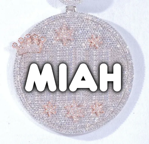 CUSTOM LETTER NECKLACE 3D BIG CROWN DISC sold by The GUU Shop