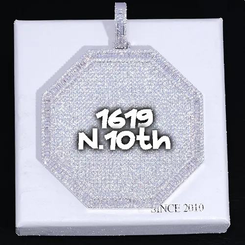 CUSTOM LETTER NECKLACE 3D BIG OCTAGON sold by The GUU Shop