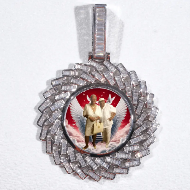 Large 3D Baguette Custom Picture Pendant sold by The GUU Shop