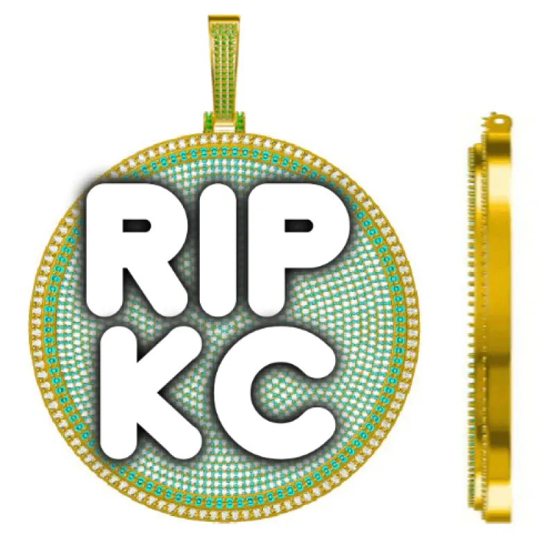 CUSTOM LETTER NECKLACE 3D BIG DISC sold by The GUU Shop